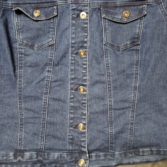 Cleo Dark Wash Jean Jacket Denim Jacket Sz Xl Stretch - Picture 9 of 10